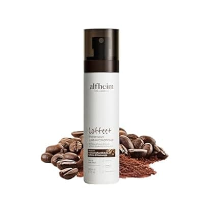 ALFHEIM Coffee+ Thickening Leave-in Spray for Fine & Thinning Hair with Caffeine, Biotin & Arabica Coffee Oil – Strengthening, Volumizing & Heat-Protecting Formula – Sulfate-Free – 5.4 oz / 160 ml