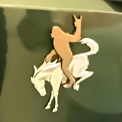 Add-A-Sasquatch Emblem for Bronco, 3x4 Inch, Adhesive Overlay Decal, 2021-2025 Models (Bronze Metallic, Rocking Out) view 4