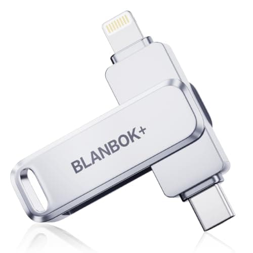 MFi Certified 256GB iPhone Photo Stick, High-Speed USB Flash Drive Memory Storage for Video Backup, Compatible for iPhone/iPad/Android/PC (Pearl Silver) — image 1