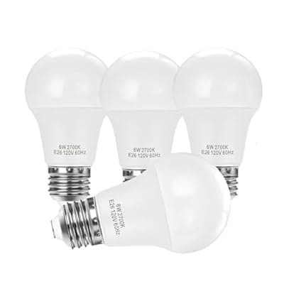 UPWATT E26 LED Light Bulbs, A15 6W (40W Equivalent), Soft White 2700K, Non-Dimmable Medium Base Bulbs for Home Lighting, 4 Pack
