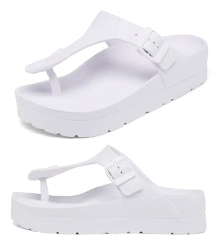 Haifago Women's Platform Sandals with Arch Support, Summer Beach Slides Adjustable Buckle Comfortable Lightweight EVA Slip on Slide — image 1
