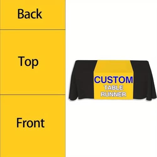 Custom Table Runner with Business Logo, Personalized Table Runner Customized Text Photo for Party,Tradeshow Events,Wedding,Christmas Decor (4FT 72" L x 13" W) view 3