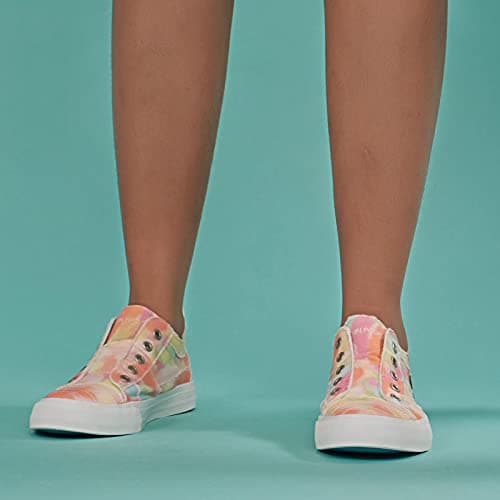 JENN ARDOR Womens Slip On Fashion Sneakers No Laces Comfortable Casual Low Canvas Sneakers Flats Walking Shoes view 2