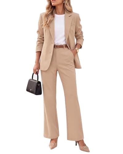 luvamia Pant Suits for Women 2 Piece Sets Business Casual Bootcut Pants Set — image 1