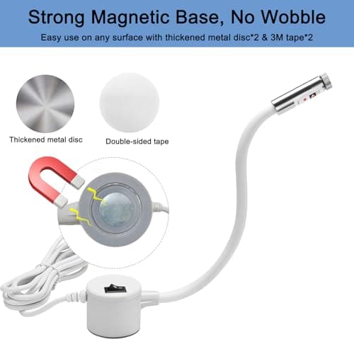 UPWATT Sewing Machine Positioning Light, Magnetic Alignment Guide Lamp with Flexible Gooseneck, Cross Craft Sewing Tool for Precise Stitching & Quilting view 5