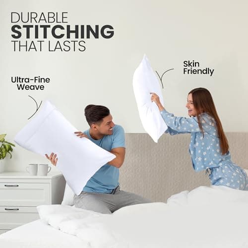 Utopia Bedding King Pillow Cases - 2 Pack - Envelope Closure - Soft Brushed Microfiber Fabric - Shrinkage and Fade Resistant Pillow Covers King Size 20 X 40 Inches (King, White) view 4
