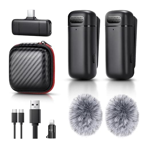 Sunnymark Mini Wireless Lavalier Microphone for iPhone/Android/Laptop, Plug & Play mini Mic with USB C Receiver and Lightning Adapter, Noise Reduction Clip on Wireless Microphone for TikTok, YouTube — image 1