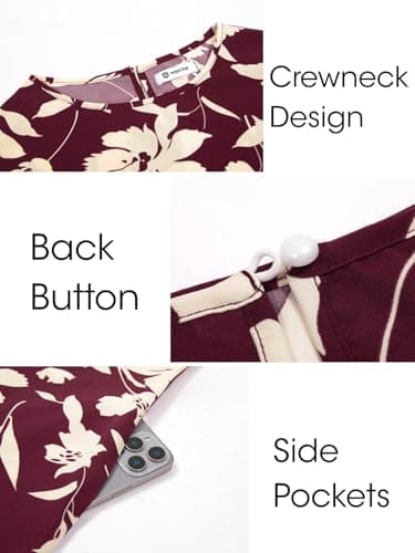 Wenrine Womens Summer Dress 2025 Floral T Shirt Dress Casual Cap Sleeve Crewneck Loose Boho Shift Mini Dresses view 6
