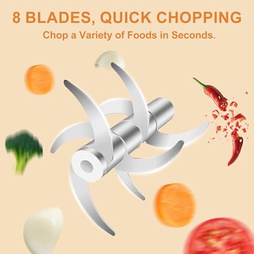 Electric Garlic Chopper, 1.8 Cup Mini Garlic Mincer Food Chopper Portable, Small Food Processor with USB Charging for Onion, Chili, Ginger, Veggie, Meat (450ML) view 6