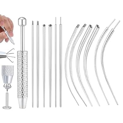 Piercing Ball Grabber Tool for Changing Jewelry,14G 16G 18G 20G Stainless Steel Piercing Tapers with Threaded & Threadless Insertion Pins for Ear/Nose/Cartilage/Dermal/Septum, Eyebrow/Tongue