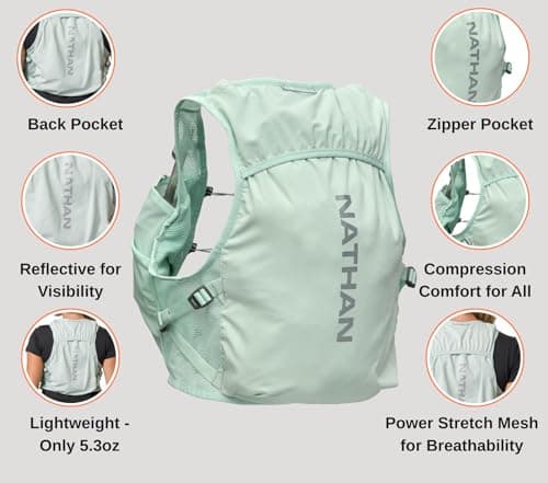 Nathan Women's Hydration Vest - Lightweight Mesh, Breathable, 2x14oz Flasks, 2L Bladder, Reflective Vest, Pinnacle Breeze view 4