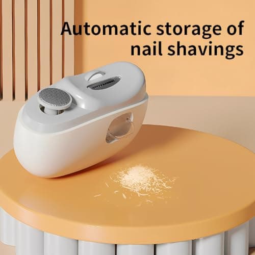 3-in-1 Automatic Electric Nail Clippers with Display, LED Light & Storage Toenail Clippers, Polishing Smart Electric Nail Trimmer, 3 Speeds Nail Cutter for Seniors, Men, Adults Pink view 5