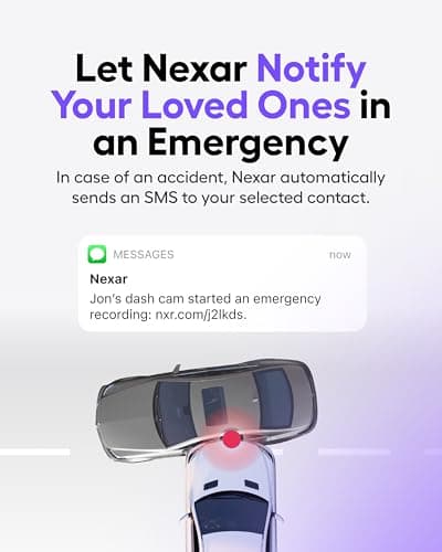 Nexar Beam GPS Dash Cam - Dash Camera for Cars with 32GB SD Card Included Unlimited Cloud Storage 24H Parking Mode Dash Cam for Cars. Wireless Car Camera with Nexar Classic App view 5