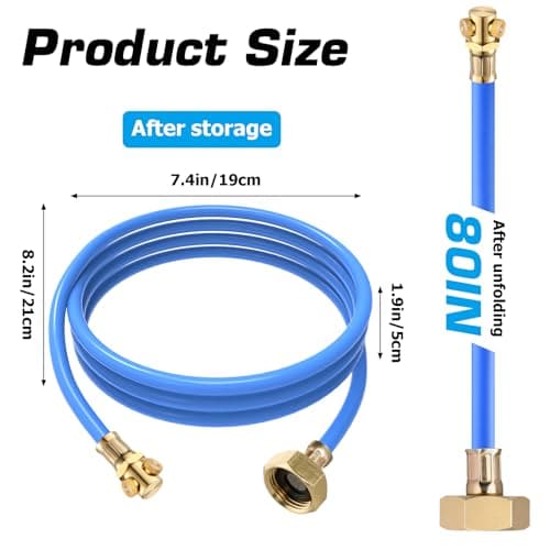 Mellbree Misters for Outside Patio, Standing Outdoor Hose Misting Cooling System, Portable Water Mister for Patio, BBQ, Pool, Garden, Bird Bath, Tanning, Mist Sprinkler for Plants, 80 Inch Blue view 2