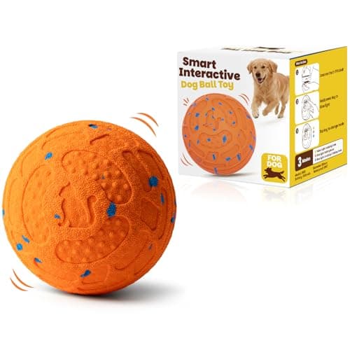KITPLUS Smart Interactive Dog Toy Ball – Automatic Moving, Bouncing & Rolling, 3 Modes, Chew-Proof E-TPU Shell, Waterproof, Rechargeable,Dog Ball for Medium and Large Dogs, Orange — image 1