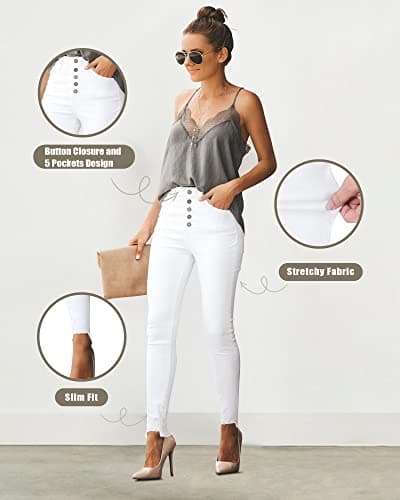 POTILI Womens Ripped Jeans Stretch Skinny Jeans for Women Butt Lifting Distressed Jeans High Waisted Denim Pants Light Blue view 5