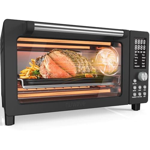 Nuwave Bravo Pro Smart Air Fryer Toaster Oven Combo, Airfryer Convection Oven Countertop, 10-in-1 Functions with Quicker & Even Crisp Technology, 1800W, 50-450°F, PFAS-Free, 21QT, Black view 1
