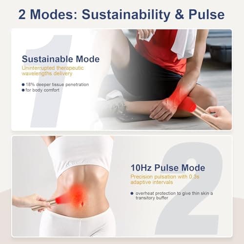 Red Light Therapy and Near Infrared Light Therapy Device, Portable Handheld LED Facial & Body Care Cold Sore Wand with 660nm 810nm 850nm 940nm Wavelengths, for Joints & Muscles Wellness Support view 3