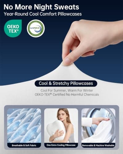 Cervical Neck Pillow, Memory Foam Pillows for Side/Back/Stomach Sleepers view 6
