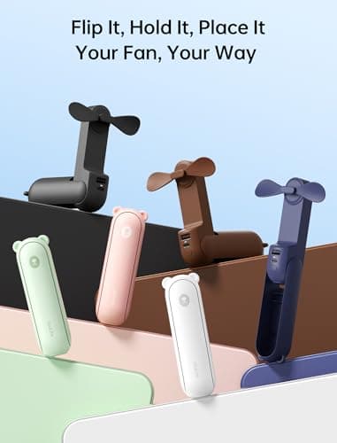 JISULIFE 3 IN 1 Handheld Mini Fan - Portable Fan & Power Bank & Flashlight, 19H Max Cooling, USB Rechargeable, Pocket-Sized for Travel, Cruise, Concerts, Makeup, 2026 Summer Gifts for Women(Pink) view 4