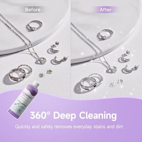 kunphy Upgraded Jewelry Cleaner, New Plant Formula for All Ultrasonic Cleaners, Enhanced Cleaning Effect, Multi-Purpose Glasses cleaner for Silver, Gold, Rings, Diamond and Eyeglass(8.5 oz, 250 ml) view 5