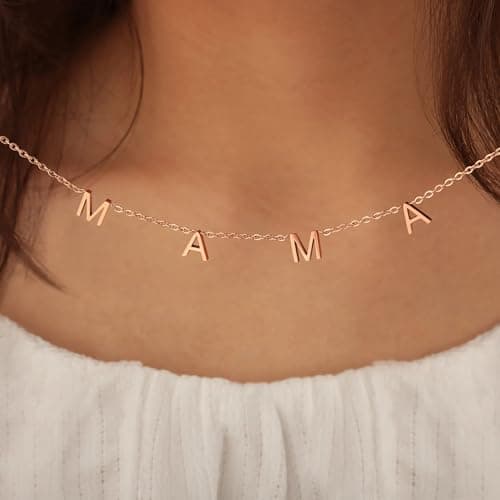 Mothers Day Gifts for Mom, for Wife - 14K Gold Mama Necklace- First Mothers Day Gifts for New Mom - Hypoallergenic, Water-Resistant & Tarnish-Free - Momma Necklace for Women - For Mother to Be view 3