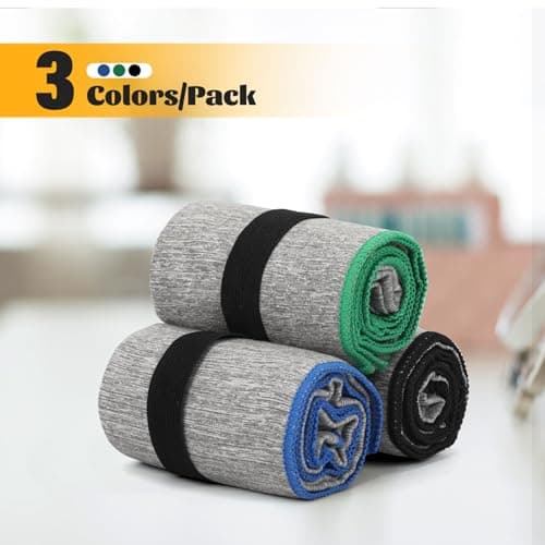 NUOYEE 3 Pack Microfiber Gym Towel Fast Drying Men Women Workout Gear for Body Sweat Sports Exercise Fitness Tennis Running Riding Hiking Camping Yoga Jogging Fishing Working Out Towel view 4