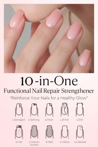 AzureBeauty 18ml Nail Strengthener and Growth, Jelly Pink Ridge Filler view 3