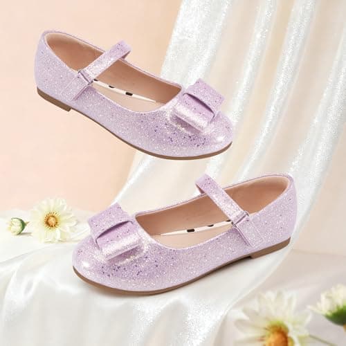 Stelle Girls Dress Shoes Toddler Mary Jane Shoes Flat with Bow for Toddler/Little Kids view 3