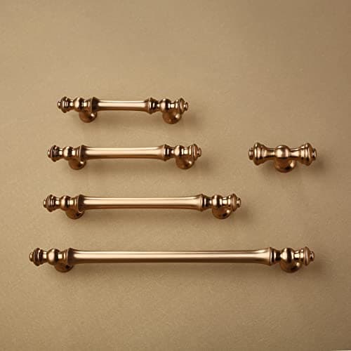 Asidrama 10 Pack 5 Inch(128mm) Champagne Bronze Kitchen Cabinet Handles,Brushed Brass Cabinet Pulls Kitchen Cabinet Hardware for Cupboard Gold Drawer Pulls view 3