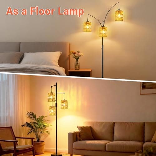 3 PACK Rattan Lamp Shades(4.7"×5.9"), Small Boho Pendant Light Shade, Handwoven Wicker hanging Lampshades For Chandeliers, Wall Sconces, Floor & Table Lamps view 5