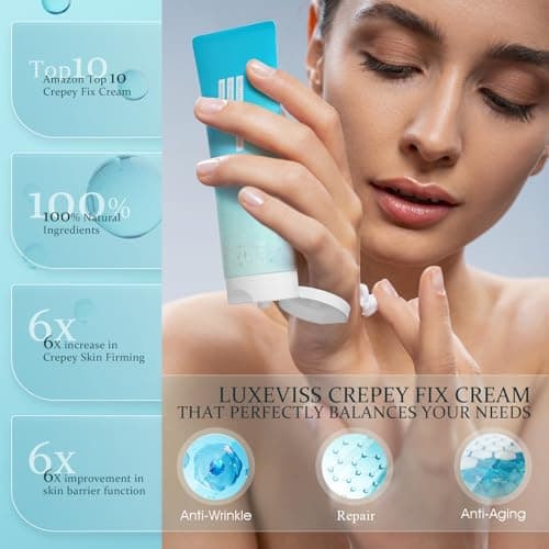 Luxeviss Advanced Crepey Skin Repair Cream – Anti-Wrinkle & Sagging Firming Moisturizer – For Face, Neck, Chest, Arms & Body – Deep Hydration for Smoother, Firmer-Looking Skin, 3.35 Oz view 6