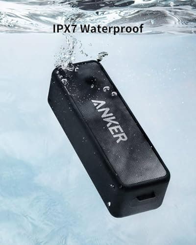 Anker Soundcore 2 Portable Bluetooth Speaker with Stereo Sound, Bluetooth 5, Bassup, IPX7 Waterproof, 24-Hour Playtime, Wireless, Speaker for Home, Outdoors, Travel view 2