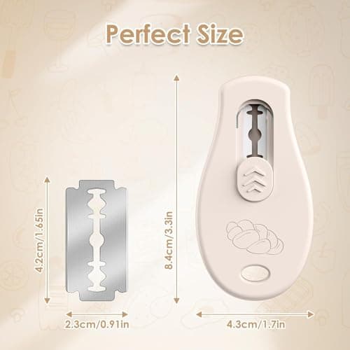 Bread Lame Sourdough Scoring Tool, Extractable & Magnetic Bread Scoring Tool, Scoring Knife for Bread Baking, Bread Razor for Homemade Bread, Sourdough Scorer Tool, Includes 5 Razor Blades-Beige view 3