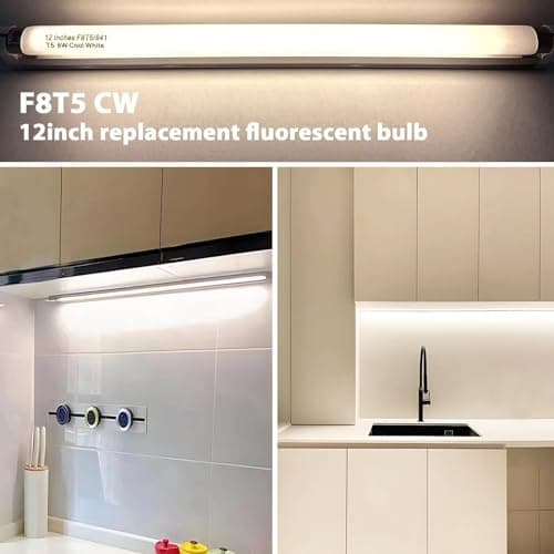 Konideke 8 Pack F8T5/CW Fluorescent Bulbs, T5 12 inch 8 Watts Under Cabinet Light Bulb Cool White, G5 Mini Bi 420 Lumen view 6