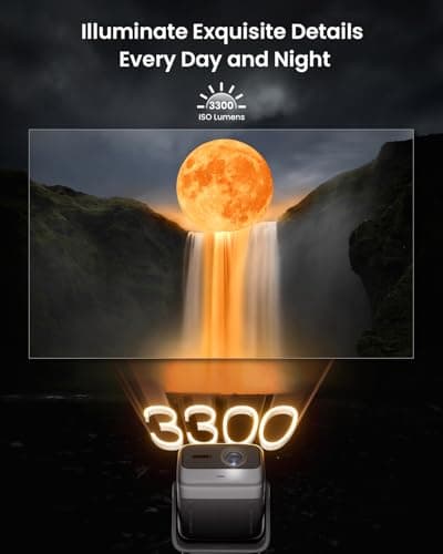 JMGO N1S Ultimate Triple Laser 4K Projector, 3300 ISO Lumens Projector, Google TV Netflix, Real-Time Auto Screen Fit, HDR10, 180", Blu-ray 3D, Home Theater Projector with 20W Dolby Digital+ view 2