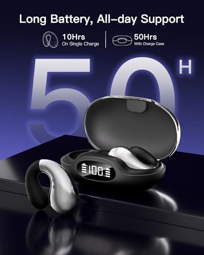 EEXXYZ Ultra Open Ear Earbuds 2026 AI Translation Earbuds Real Time Clip on Earbuds Wireless Bluetooth Audifonos Traductores Inglés Español 50H Playtime Bone Conduction Headphones for Meeting Learning view 4