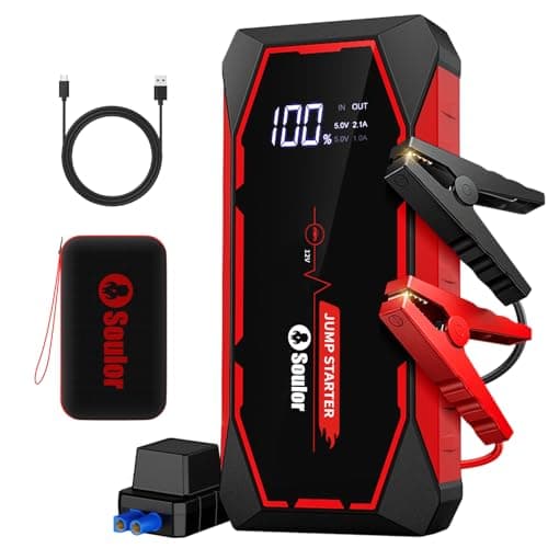 Jump Starter for Car Battery Jump Starter Battery Jumper Starter Portable | 5000A 12V Lithium Jump Box with Jumper Cable and Led Lights (All Gas / 12L Diesel Engines) — image 1