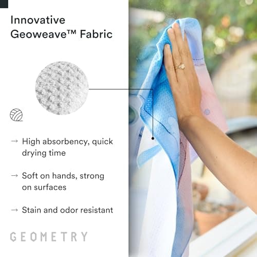 GEOMETRY Kitchen Tea Towels - Quick Dry Microfiber Dish Towels for Kitchen Watercolors, 18" x 30" 2 Pack view 5