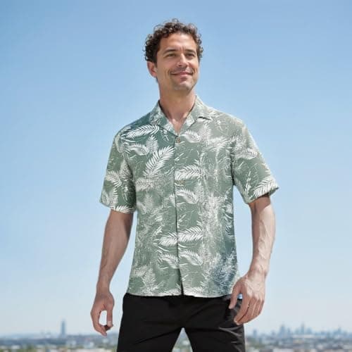 Men's Hawaiian Shirt Funky Blue Beach Printed Tropical Beach Shirt Casual Button Down Short Sleeve Floral Shirts Tops view 3