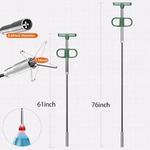 SHUOGUO Upgrade Drain Snake Hair Drain Clog Remover，76 Inch Flexible Claw Grabber Tool for Home Sink, Bathroom Tub,Drain, Toilet, Tight Spaces Unclogger Tool view 2