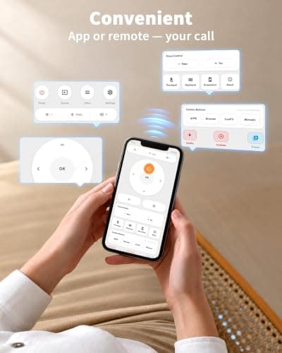Smart-Outdoor-Projector-Portable, 360° Rotating Mini-Movie-Projector with WiFi6 and Bluetooth5.4, Lisowod Movin3.0 Built-in 10K+ Licensed Apps, Phone Control, Ceiling Proyector for Indoor/Outdoor Use view 6