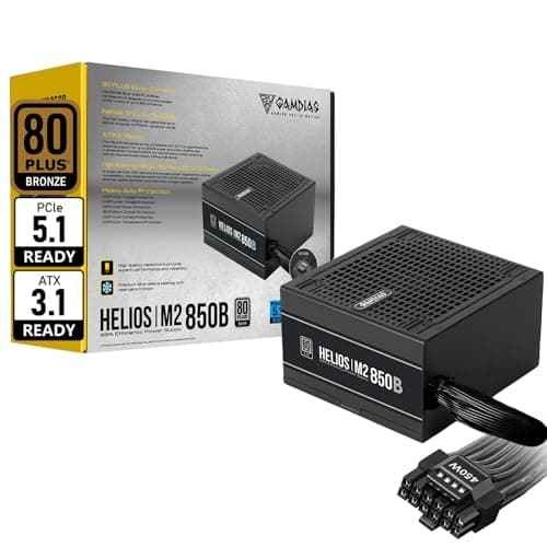 GAMDIAS ATX 3.1 & PCIe 5.1 850W Bronze PSU, 850W Gaming Power Supply, 80+ Bronze ATX Gold 12V Power Supplies for Gaming PC Desktop Computers and Active PFC — image 1