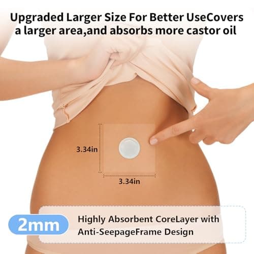 12PCS Castor Oil Patches - Transparent PU Film for Belly Button Patch, Invisible & Leak-Proof Design, Self-Adhesive Disposable Stickers, No Wash Needed (Oil Not Included) view 5