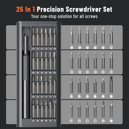 KATERK 25-in-1 Small Screwdriver Set - Precision Mini Eyeglass Repair Tool Kit with Magnetic for Glasses, Laptop, iPhone, Macbook, Computer, Watch, Xbox, Switch, Electronic, Father Day Gifts for Men view 3