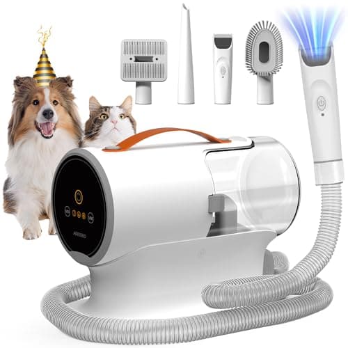 AIRROBO Dog Grooming Vacuum Kit,12000Pa Strong Pet Vacuum for Shedding,Grooming Hai,Quiet,PG100,2L Large Capacity