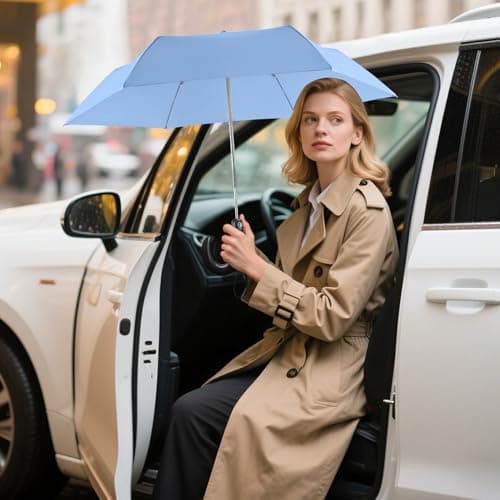 Lejorain Mini Umbrella for Travel Automatic - Folding Compact Flat Umbrella Lightweight Strong Portable Umbrellas for Rain Adults view 2