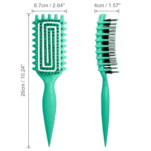 Inpoipsor Curly Hair Brush, Curl Defining Brush for Women and Men, Effortless Detangling and Shaping for Curls, Waves and Coils, Reduces Pulling, Smooth Results (Green) view 5