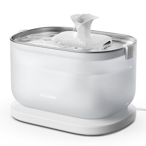 PETLIBRO Cat Water Fountain Stainless Steel Tray, Wireless Pump Cat Fountain, Ultra Quiet Pet Water Fountain, 2.5L Automatic Water Dispenser for Cats, Dual Flow Cat Water Dispenser Easy to Clean view 1