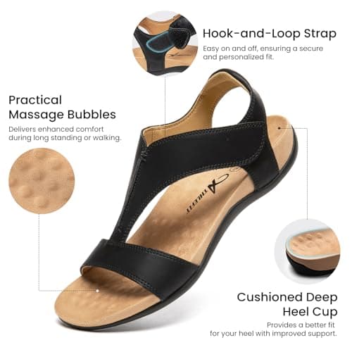 Athlefit Orthopedic Sandals for Women Comfortable Beach Orthotic Sandals with Arch Support view 4